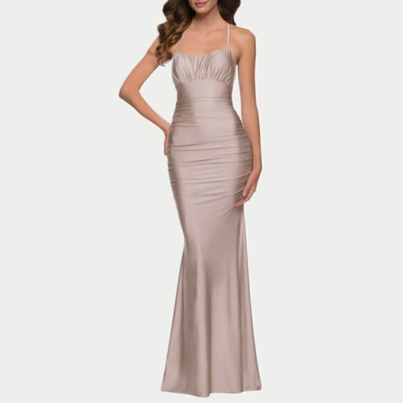 La Femme Shiny Jersey Trumpet Gown Size 4 #6155867